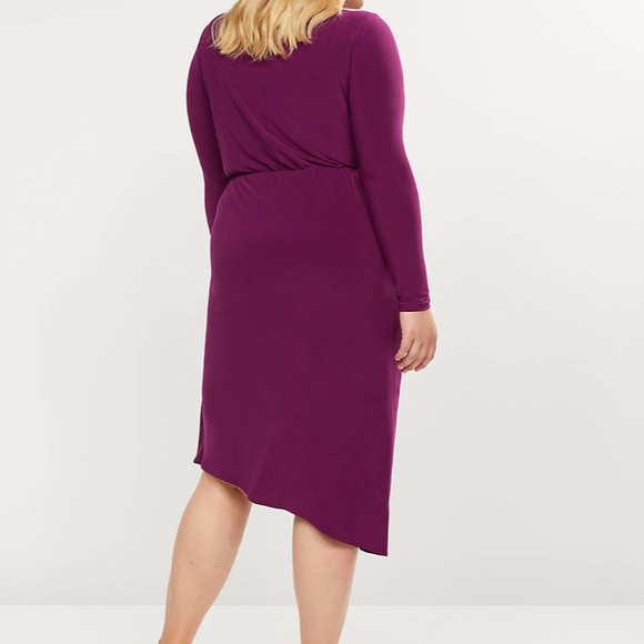 18/20W Dark Purple Asymmetrical Twist Sheath Dress - Picture 2 of 13